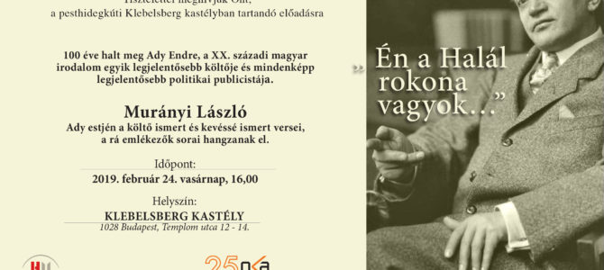 Meghívó – 100 éve halt meg Ady Endre Meghívó – 100 éve halt meg Ady Endre