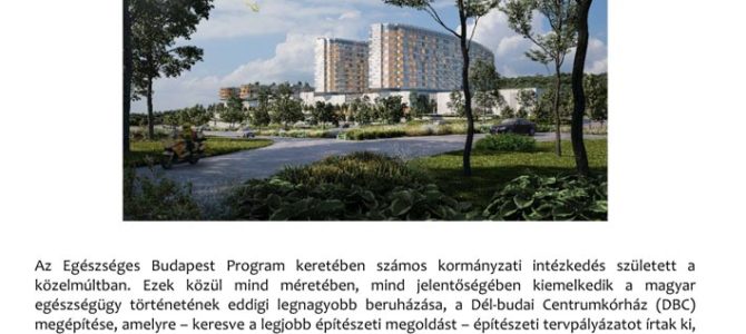 MEGHÍVÓ – Milyen lesz a Dél-budai Centrumkórház? MEGHÍVÓ – Milyen lesz a Dél-budai Centrumkórház?
