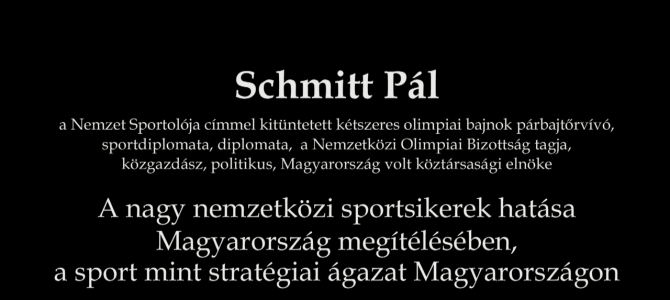 Klebelsberg, a sportminiszter c. sporttörténeti konferencia – előadás – Schmitt Pál Klebelsberg, a sportminiszter c. sporttörténeti konferencia – előadás – Schmitt Pál