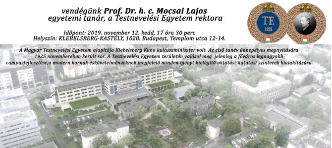 Előadás a Klebelsberg-kastélyban A Testnevelési Egyetem, mint innovatív sportegyetem Előadás a Klebelsberg-kastélyban A Testnevelési Egyetem, mint innovatív sportegyetem