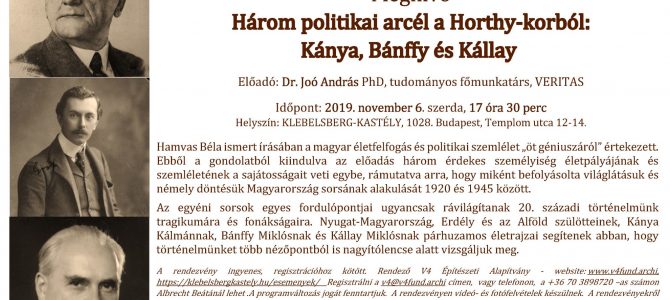 Három politikai arcél a Horthy-korból: Kánya, Bánffy és Kállay Három politikai arcél a Horthy-korból: Kánya, Bánffy és Kállay