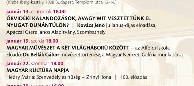 PROGRAMOK A KLEBELSBERG EMLÉKHÁZBAN 2022. JANUÁR PROGRAMOK A KLEBELSBERG EMLÉKHÁZBAN 2022. JANUÁR